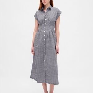 Gap Navy and White Gingham Dress